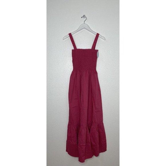 Hill House Home Lipstick Pink The Anjuli Nap Prairie Maxi Dress Size M NWT - Picture 5 of 8